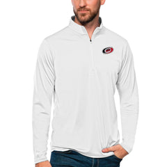 Carolina Hurricanes Antigua Tribute Quarter-Zip Pullover Top - White - NHL 4809053