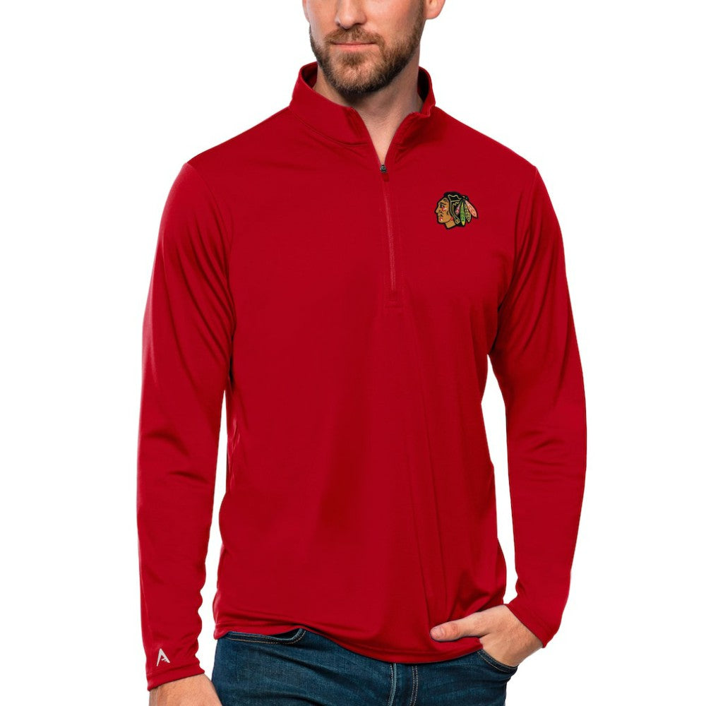 Chicago Blackhawks Antigua Tribute Quarter-Zip Pullover Top - Red - NHL 4809056