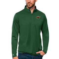 Minnesota Wild Antigua Tribute Quarter-Zip Pullover Top - Green - NHL 4809092