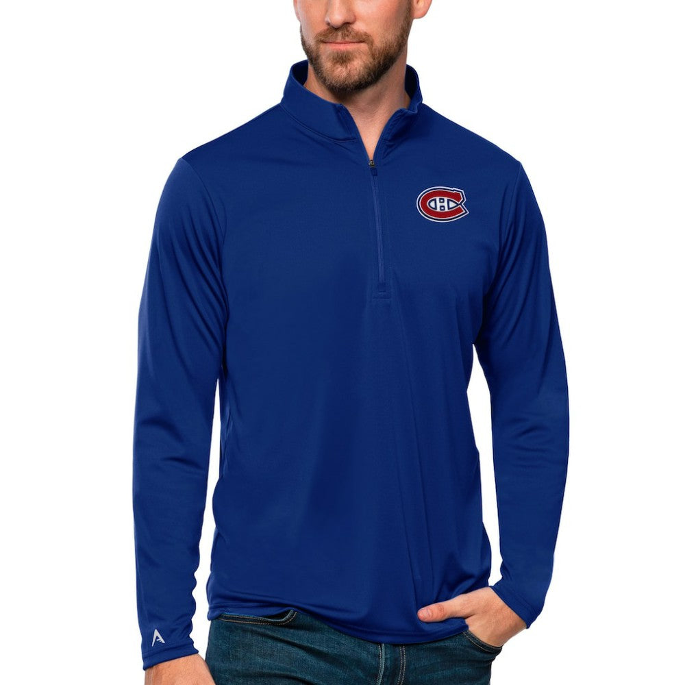 Montreal Canadiens Antigua Tribute Quarter-Zip Pullover Top - Blue - NHL 4809099