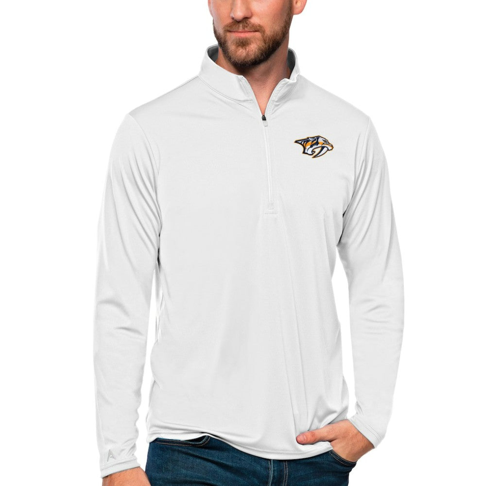 Nashville Predators Antigua Tribute Quarter-Zip Pullover Top - White - NHL 4809104