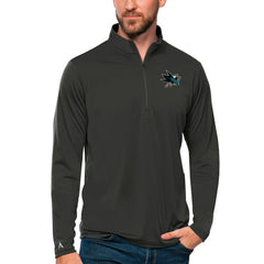 San Jose Sharks Antigua Tribute Quarter-Zip Pullover Top - Charcoal - NHL 4809133