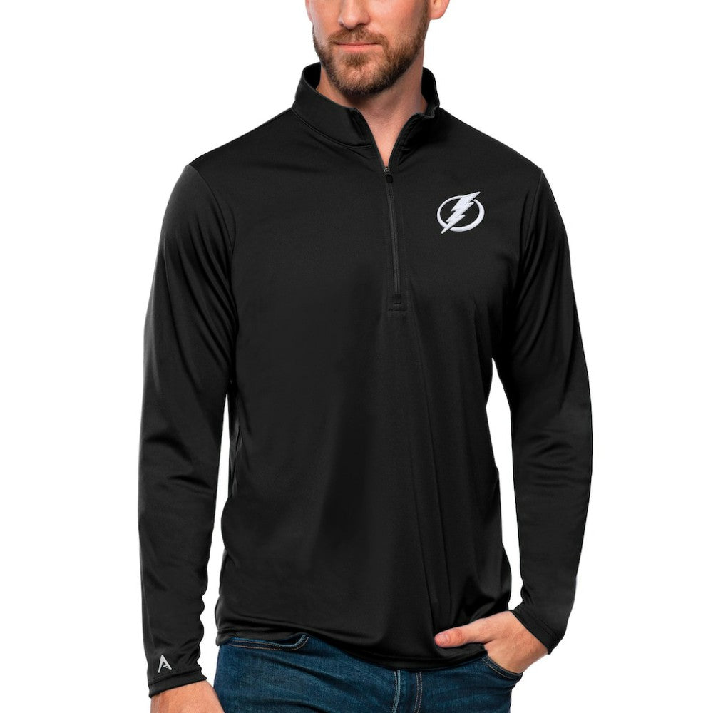 Tampa Bay Lightning Antigua Tribute Quarter-Zip Pullover Top - Black - NHL 4809144