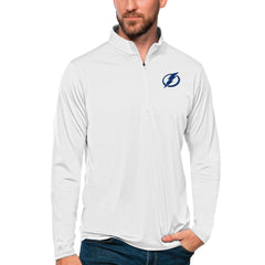 Tampa Bay Lightning Antigua Tribute Quarter-Zip Pullover Top - White - NHL 4809148
