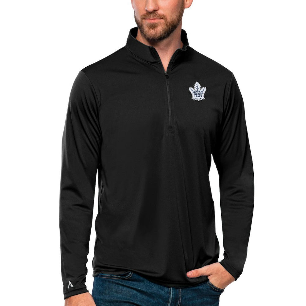 Toronto Maple Leafs Antigua Tribute Quarter-Zip Pullover Top - Black - NHL 4809149