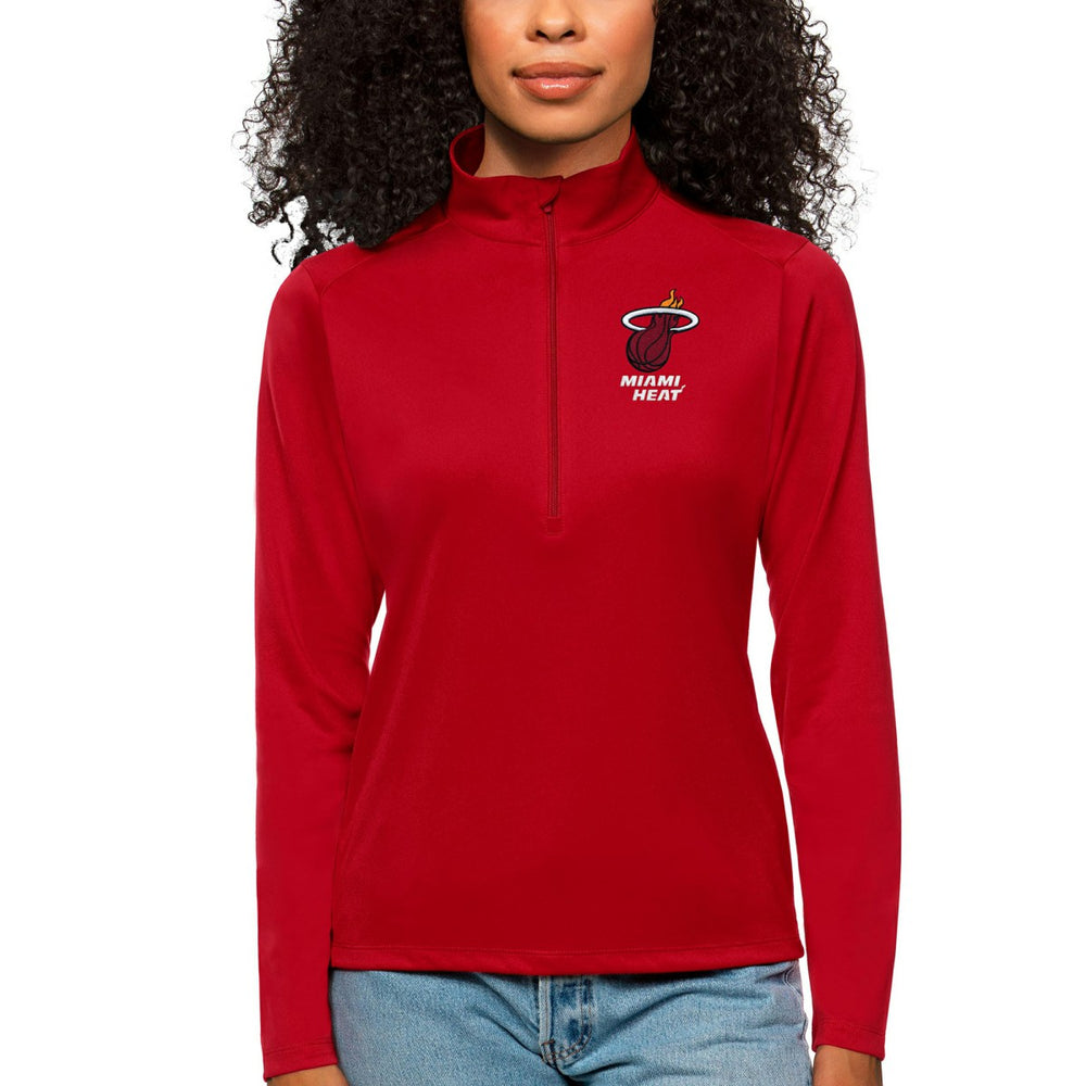 Miami Heat Antigua Women's Tribute Half-Zip Top Cardinal