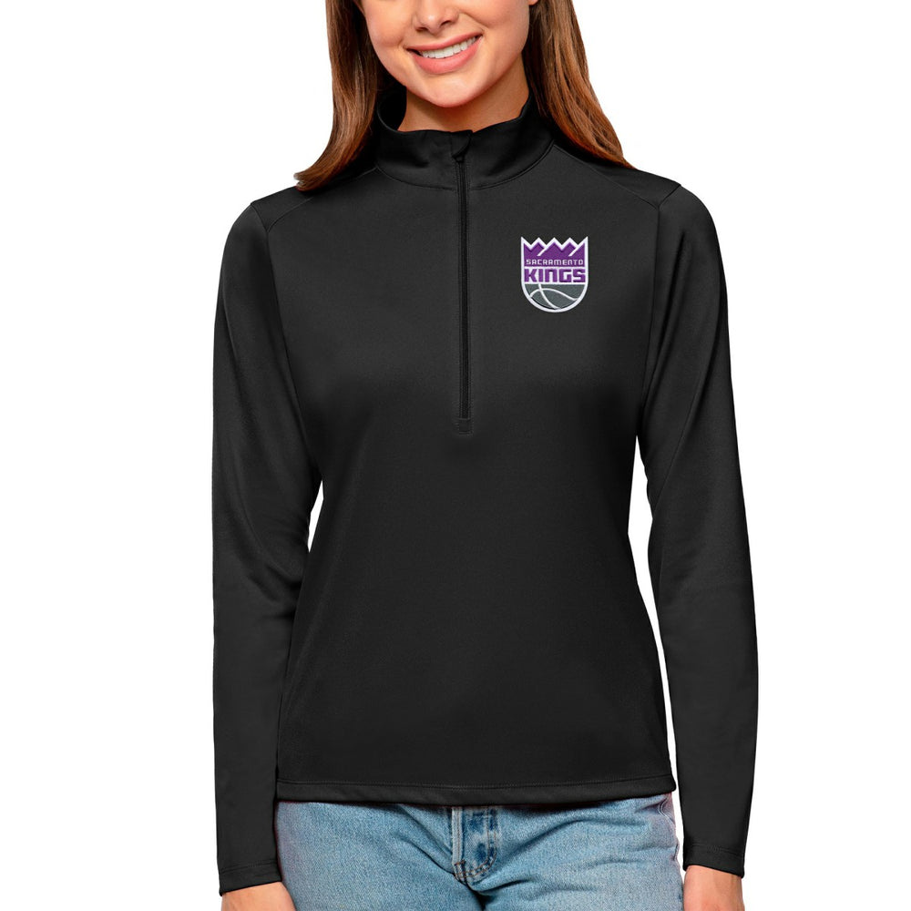 Sacramento Kings Antigua Women's Tribute Half-Zip Top Black