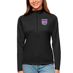 Sacramento Kings Antigua Women's Tribute Half-Zip Top Black