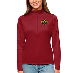 Denver Nuggets Antigua Women's Tribute Half-Zip Top Red