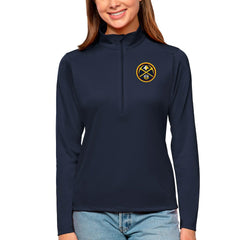 Denver Nuggets Antigua Women's Tribute Half-Zip Top Navy