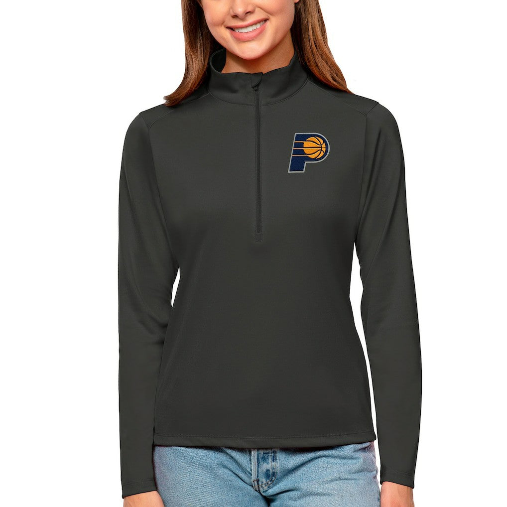 Indiana Pacers Antigua Women's Tribute Half-Zip Top Charcoal