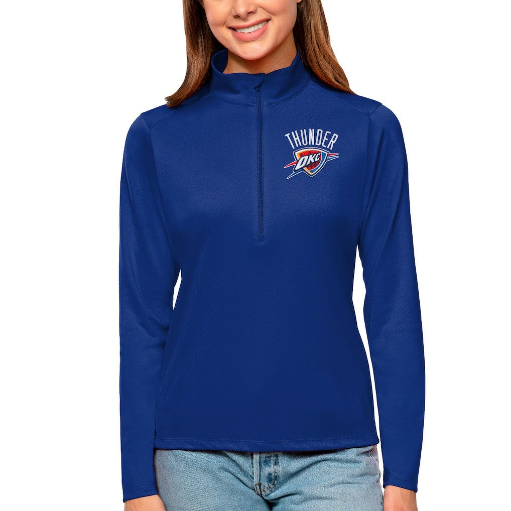 Oklahoma City Thunder Antigua Women's Tribute Half-Zip Top Blue