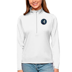 Minnesota Timberwolves Antigua Women's Tribute Half-Zip Top White