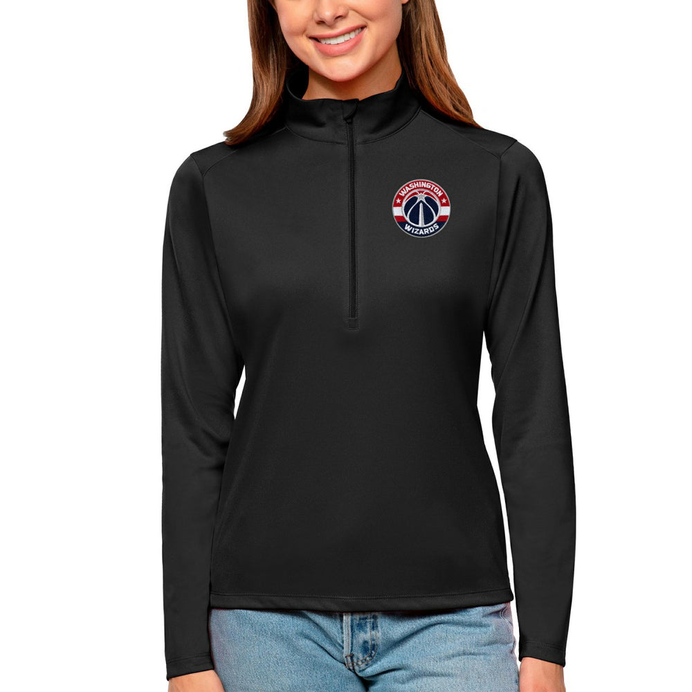Washington Wizards Antigua Women's Tribute Half-Zip Top Black