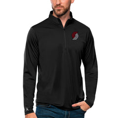 Portland Trail Blazers Antigua Tribute Quarter-Zip Pullover Top Black