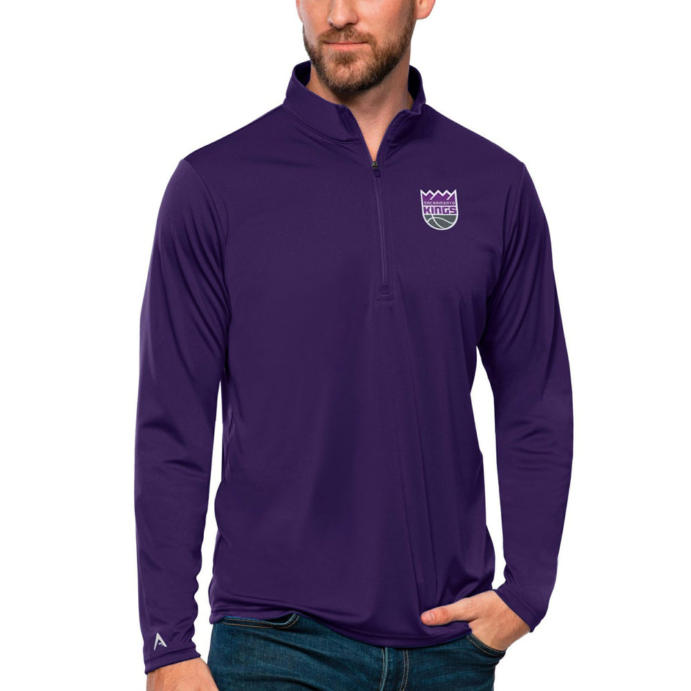 Sacramento Kings Antigua Tribute Quarter-Zip Pullover Top Purple