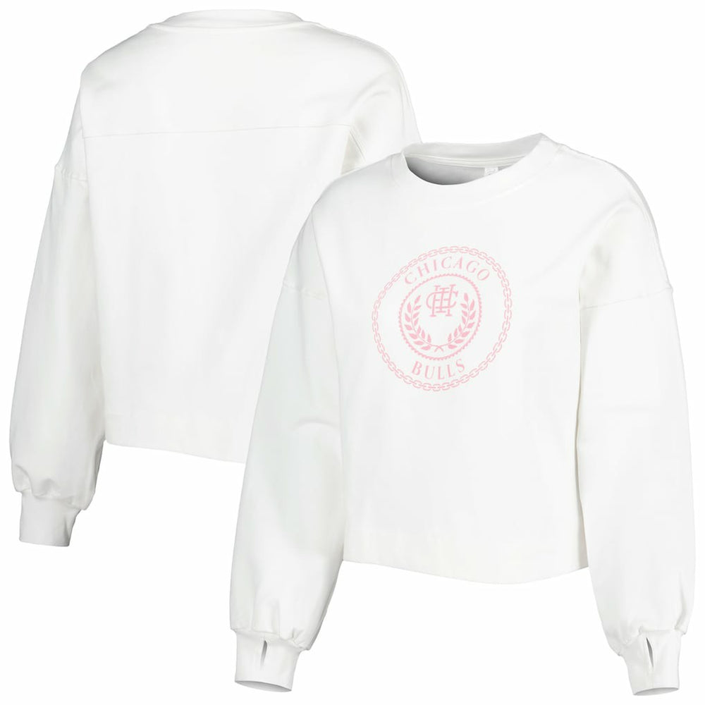 Chicago Bulls Lusso Women's Lola Ball and Chain Pullover Sweatshirt White