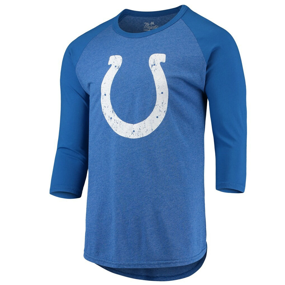 Jonathan Taylor Indianapolis Colts Majestic Threads Name & Number Team Colorway Tri-Blend 3/4 Raglan Sleeve Player T-Shirt Royal