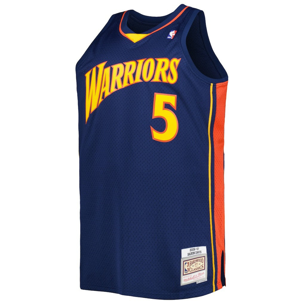Baron Davis Golden State Warriors Big & Tall Hardwood Classics 2006/07 Swingman Jersey for sale Navy | Mitchell & Ness Lifestyle
