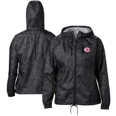 Cincinnati Reds Columbia Women's Flash Forward Full-Zip Windbreaker Jacket - Black - Columbia Online