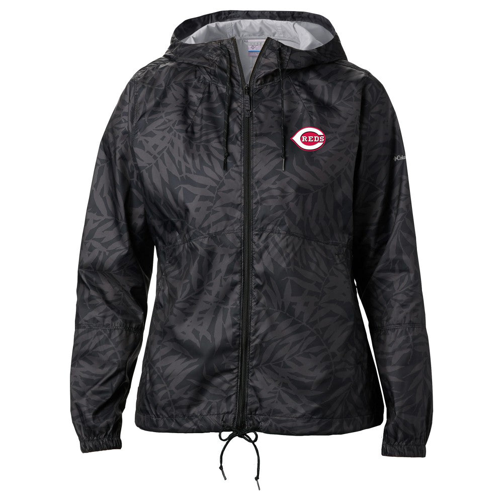 Cincinnati Reds Columbia Women's Flash Forward Full-Zip Windbreaker Jacket - Black - Columbia Online