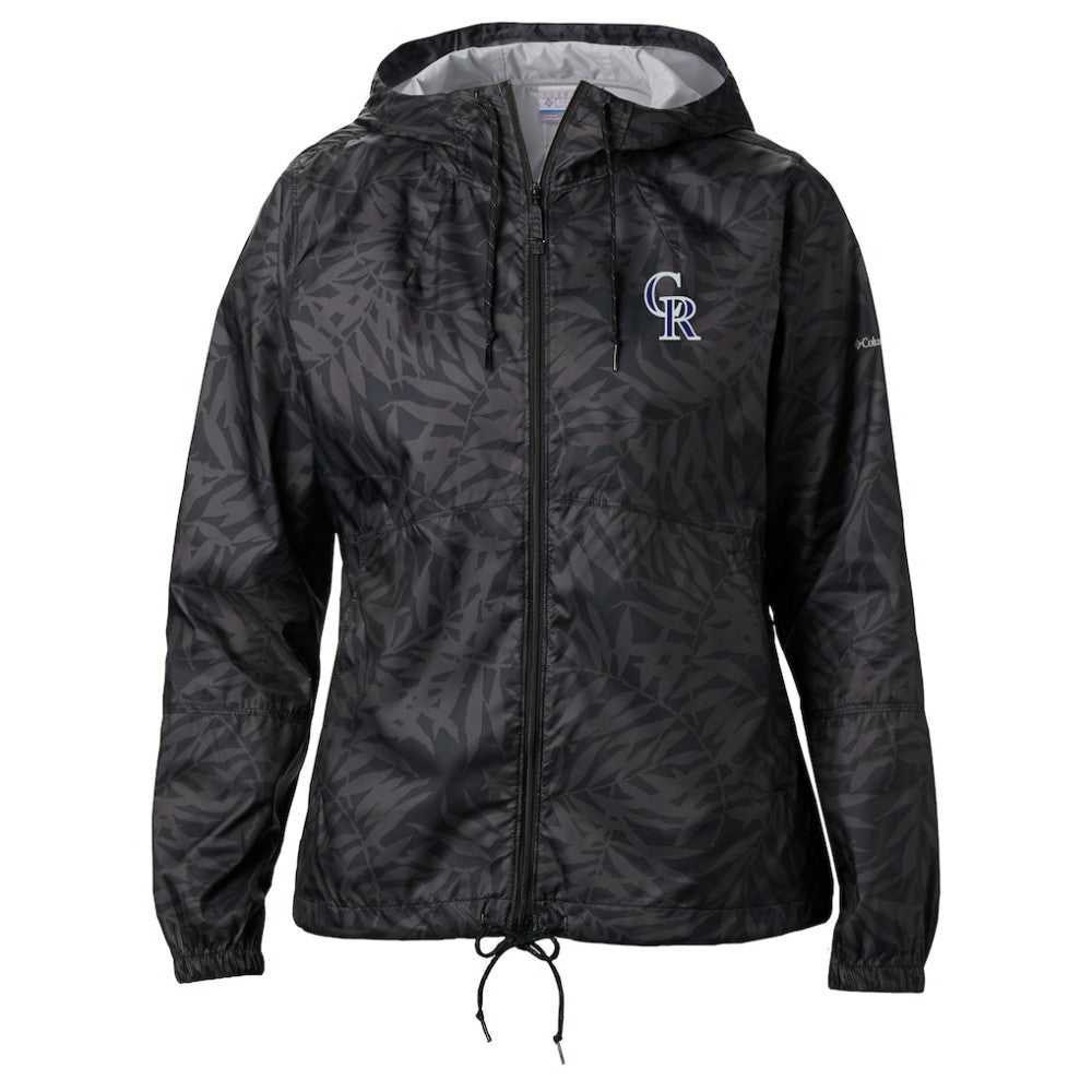 Colorado Rockies Columbia Women's Flash Forward Full-Zip Windbreaker Jacket - Black - Columbia Lifestyle