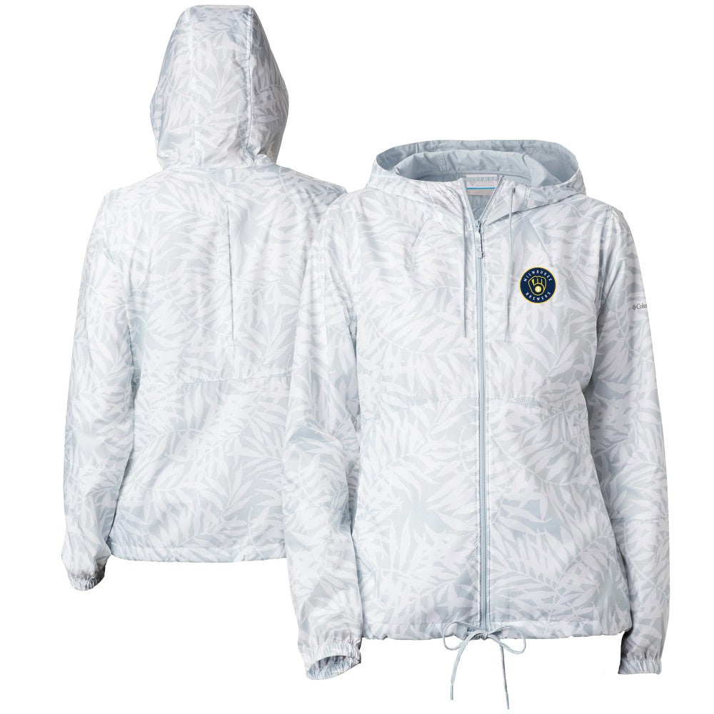 Milwaukee Brewers Columbia Women's Flash Forward Full-Zip Windbreaker Jacket - Gray - Columbia Sale