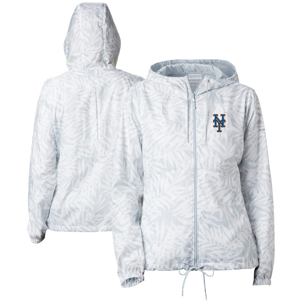New York Mets Columbia Women's Flash Forward Full-Zip Windbreaker Jacket - Gray - Columbia on Sale