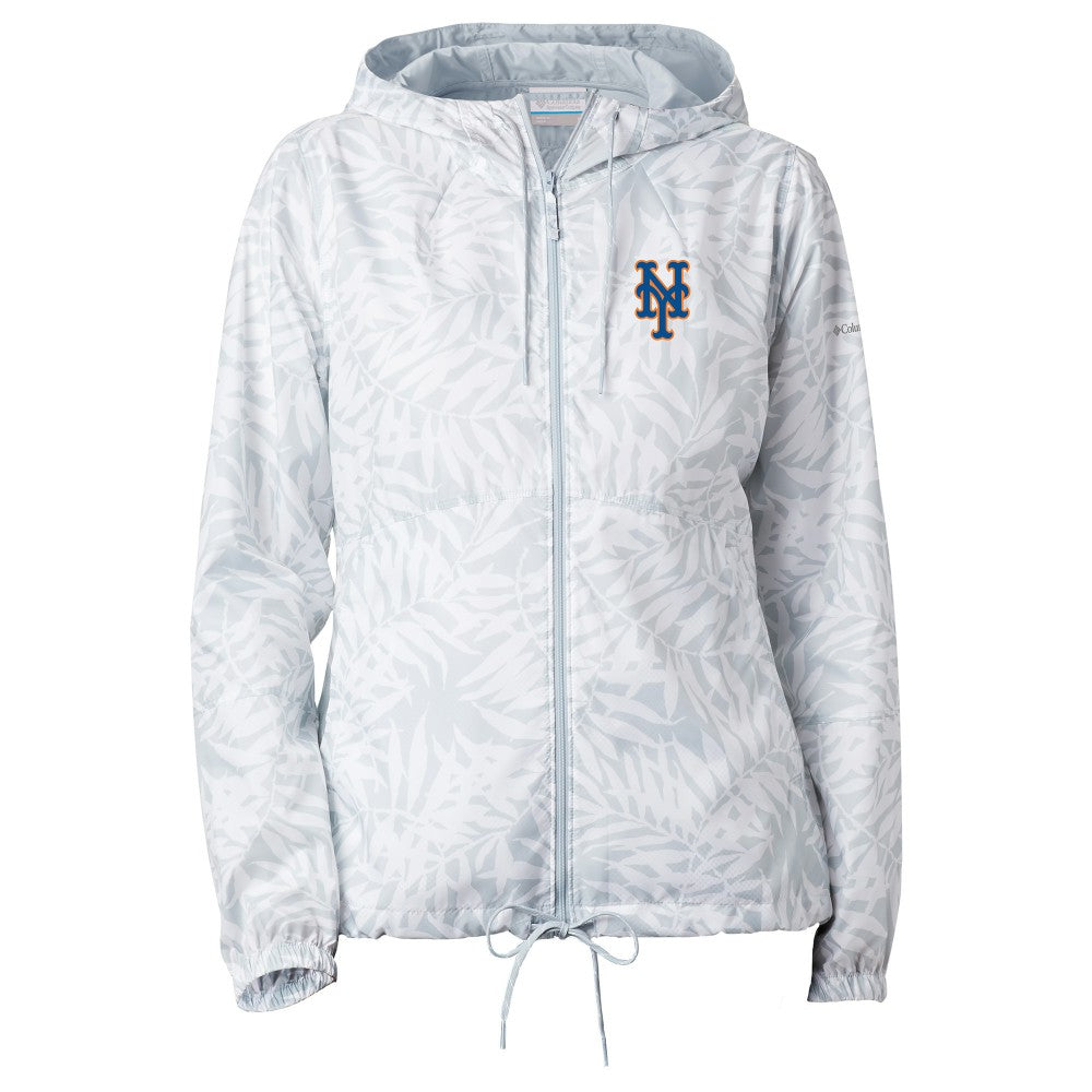 New York Mets Columbia Women's Flash Forward Full-Zip Windbreaker Jacket - Gray - Columbia on Sale