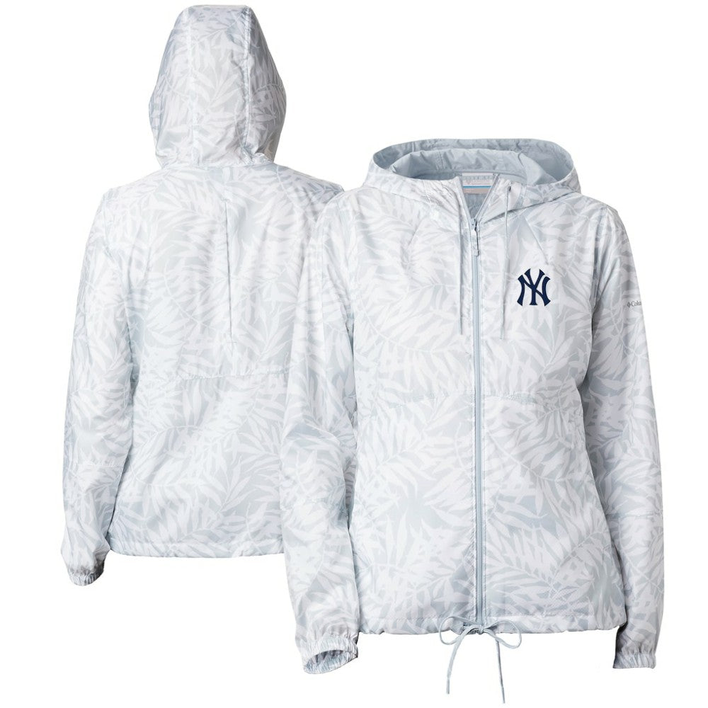 New York Yankees Columbia Women's Flash Forward Full-Zip Windbreaker Jacket - Gray - Columbia Lifestyle