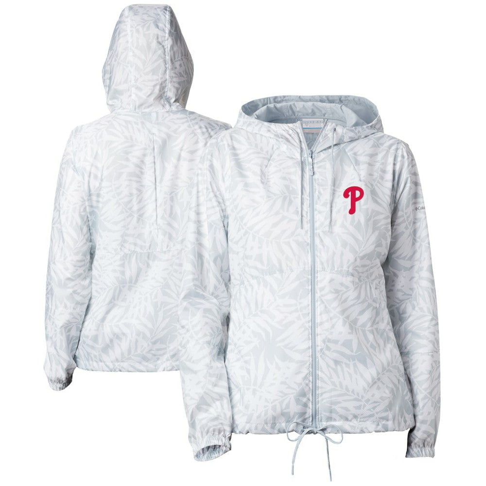Philadelphia Phillies Columbia Women's Flash Forward Full-Zip Windbreaker Jacket - Gray - Columbia Lifestyle