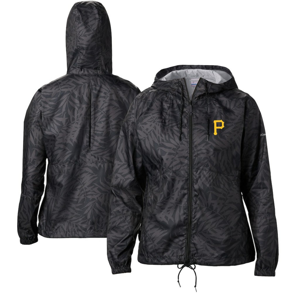 Pittsburgh Pirates Columbia Women's Team Flash Forward Full-Zip Windbreaker Jacket - Black - Columbia Lifestyle