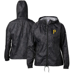 Pittsburgh Pirates Columbia Women's Team Flash Forward Full-Zip Windbreaker Jacket - Black - Columbia Lifestyle
