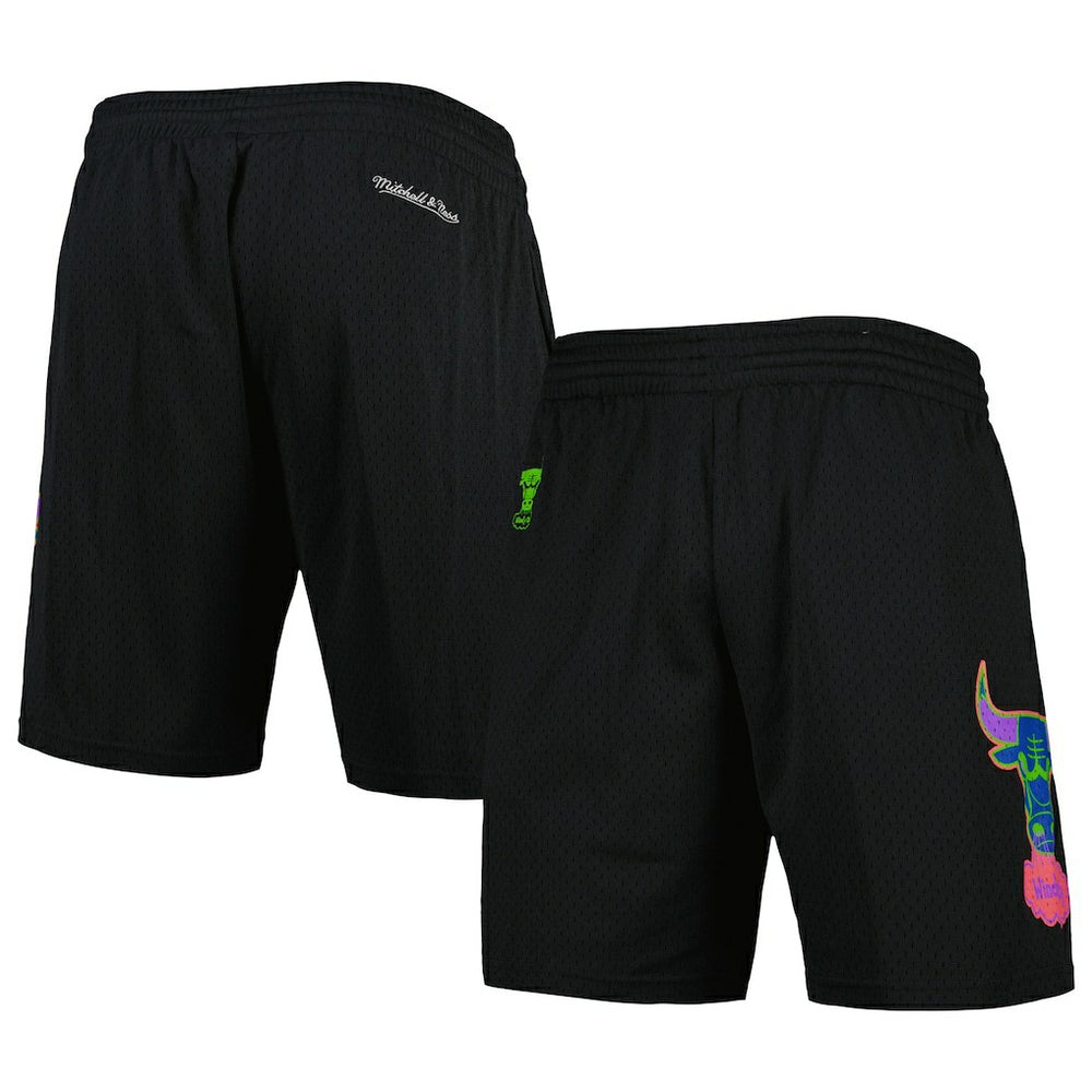 Chicago Bulls Hardwood Classics Color Bomb Energy Shorts Black | Mitchell & Ness
