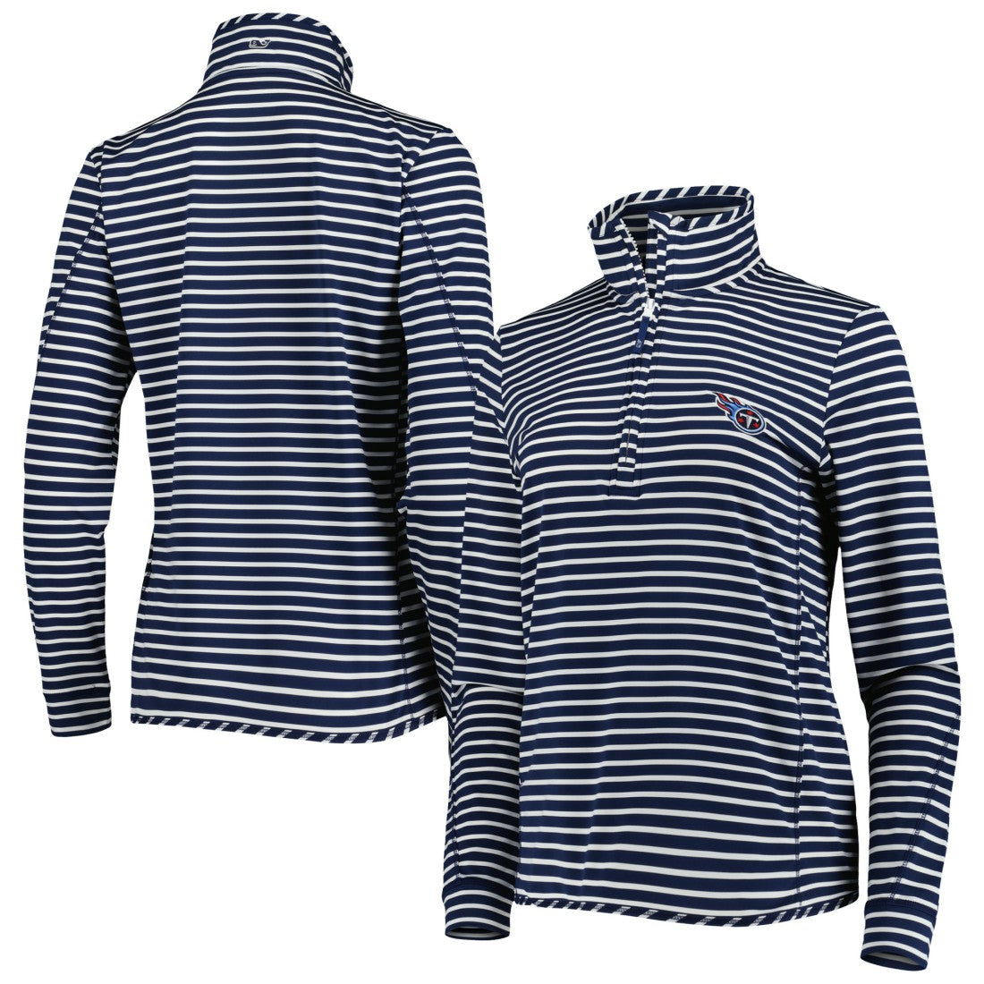 Tennessee Titans Vineyard Vines Women's Sankaty Shep Half-Zip Pullover Top Navy