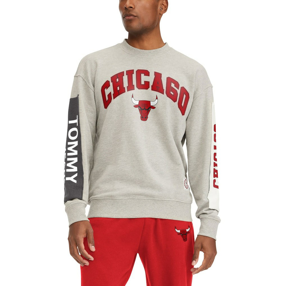 Chicago Bulls Tommy Jeans James Patch Pullover Sweatshirt Gray