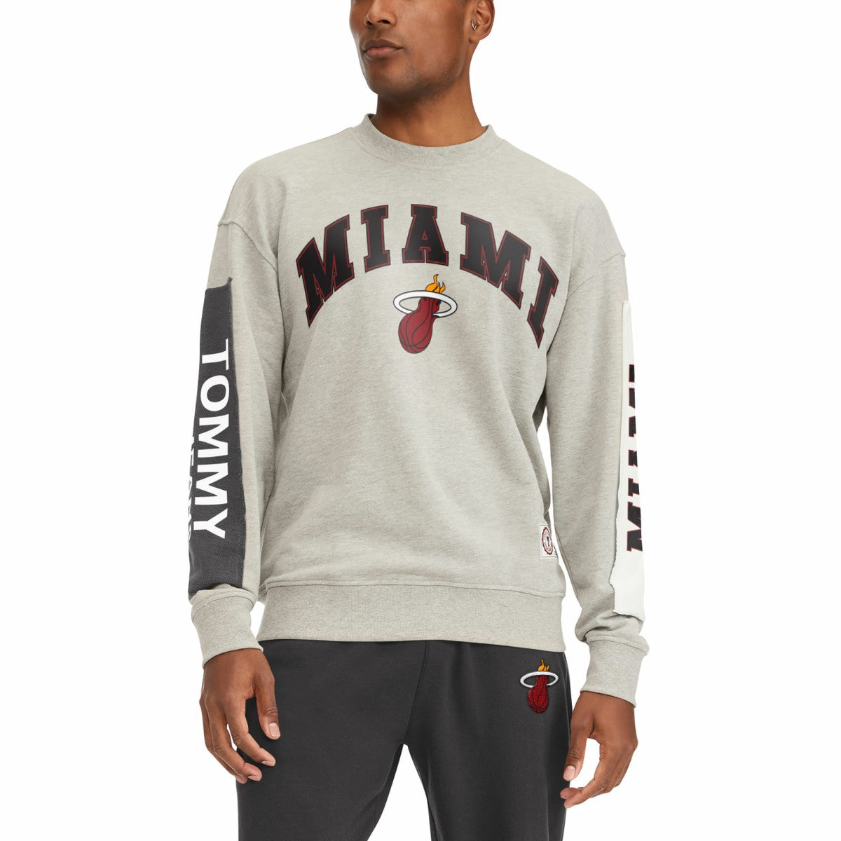 Miami Heat Tommy Jeans James Patch Pullover Sweatshirt Gray