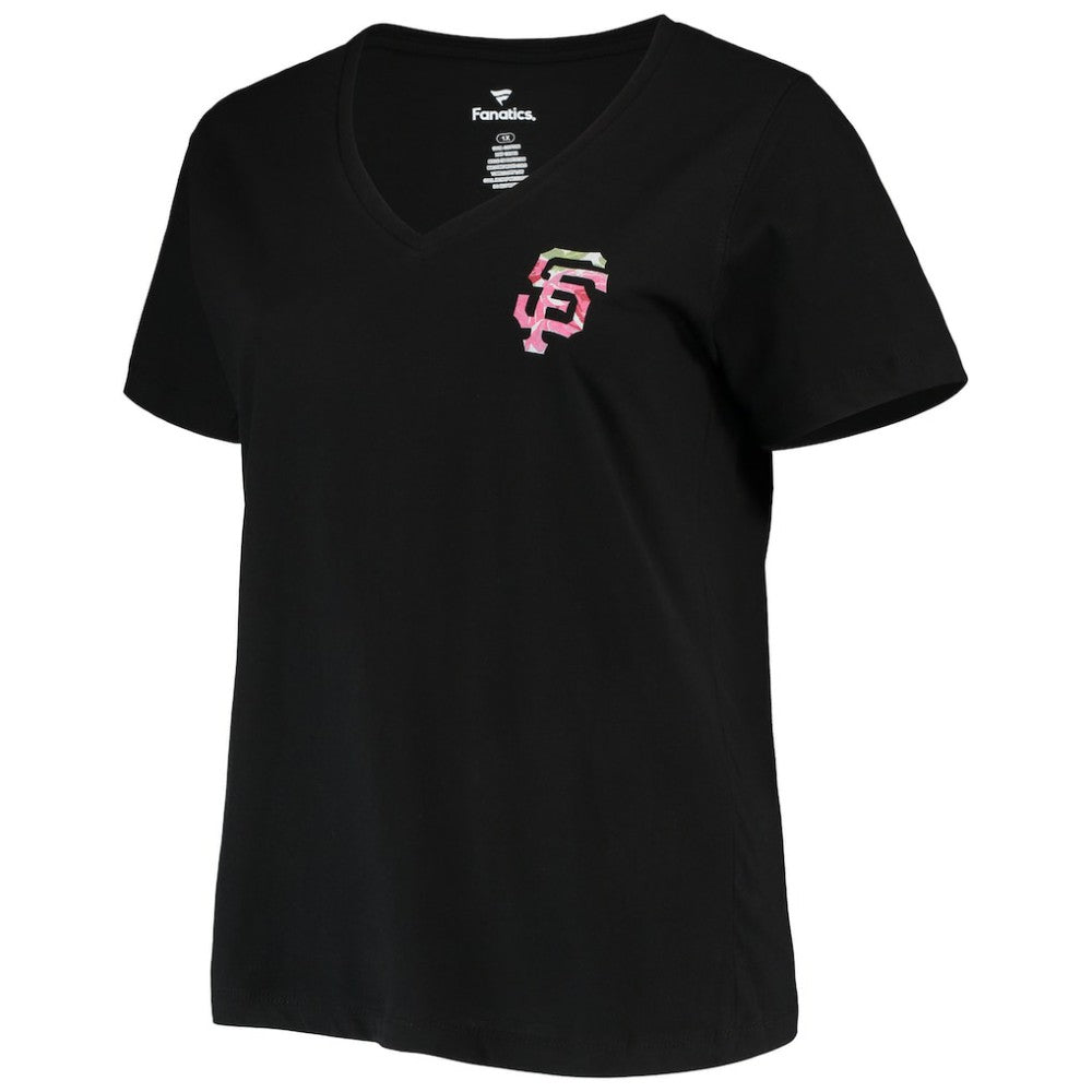 San Francisco Giants Women's Plus Size #1 Mom 2-Hit V-Neck T-Shirt - Black - MLB on Sale