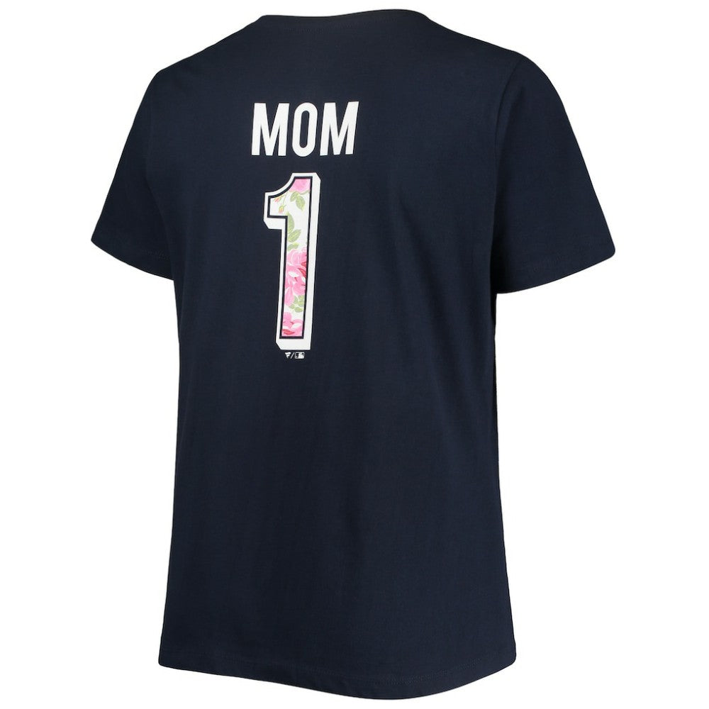 Boston Red Sox Women's Plus Size #1 Mom 2-Hit V-Neck T-Shirt - Navy - MLB Sale