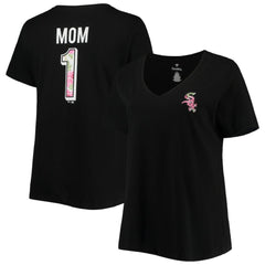Chicago White Sox Women's Plus Size #1 Mom 2-Hit V-Neck T-Shirt - Black - MLB Discount