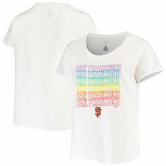 San Francisco Giants Women's Plus Size Pride Scoop Neck T-Shirt - White - MLB Online