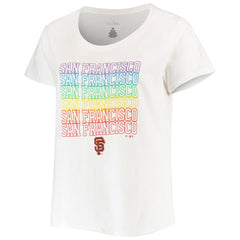 San Francisco Giants Women's Plus Size Pride Scoop Neck T-Shirt - White - MLB Online