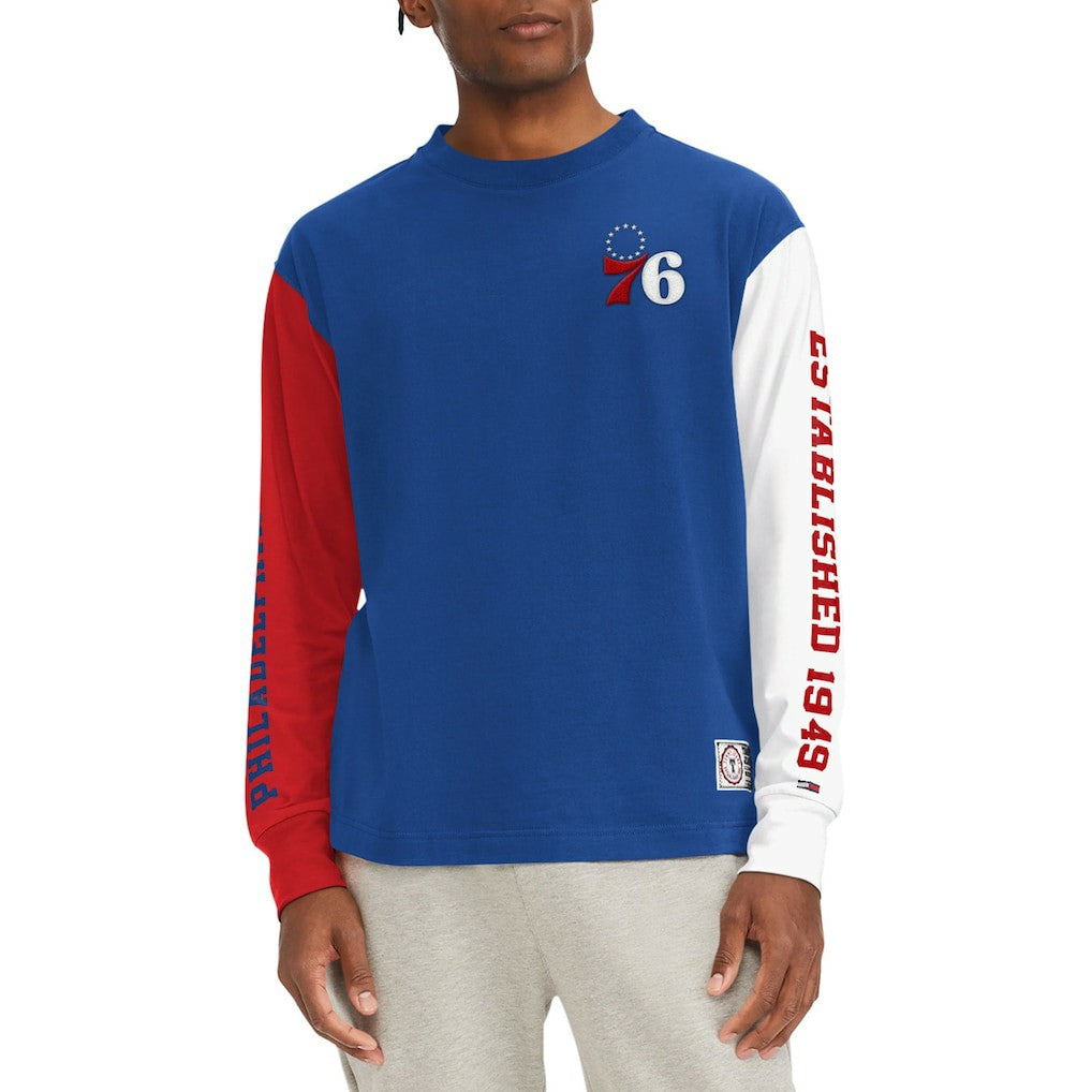 Philadelphia 76ers Tommy Jeans Richie Color Block Long Sleeve T-Shirt Royal
