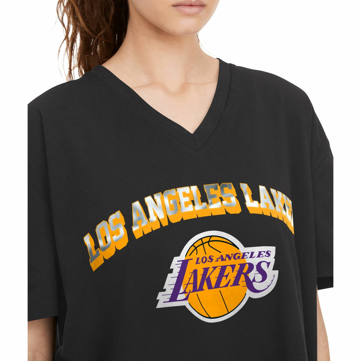 Los Angeles Lakers Tommy Jeans Women's Ashley V-Neck T-Shirt Black