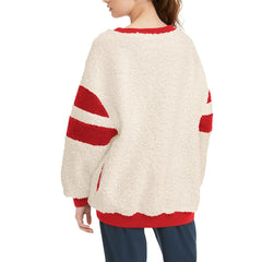 Chicago Bulls Tommy Jeans Women's Mindy Sherpa Pullover Sweatshirt Oatmeal/Red