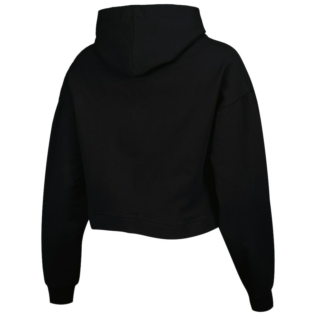 Philadelphia 76ers Lusso Women's Layla World Tour Cropped Pullover Hoodie Black
