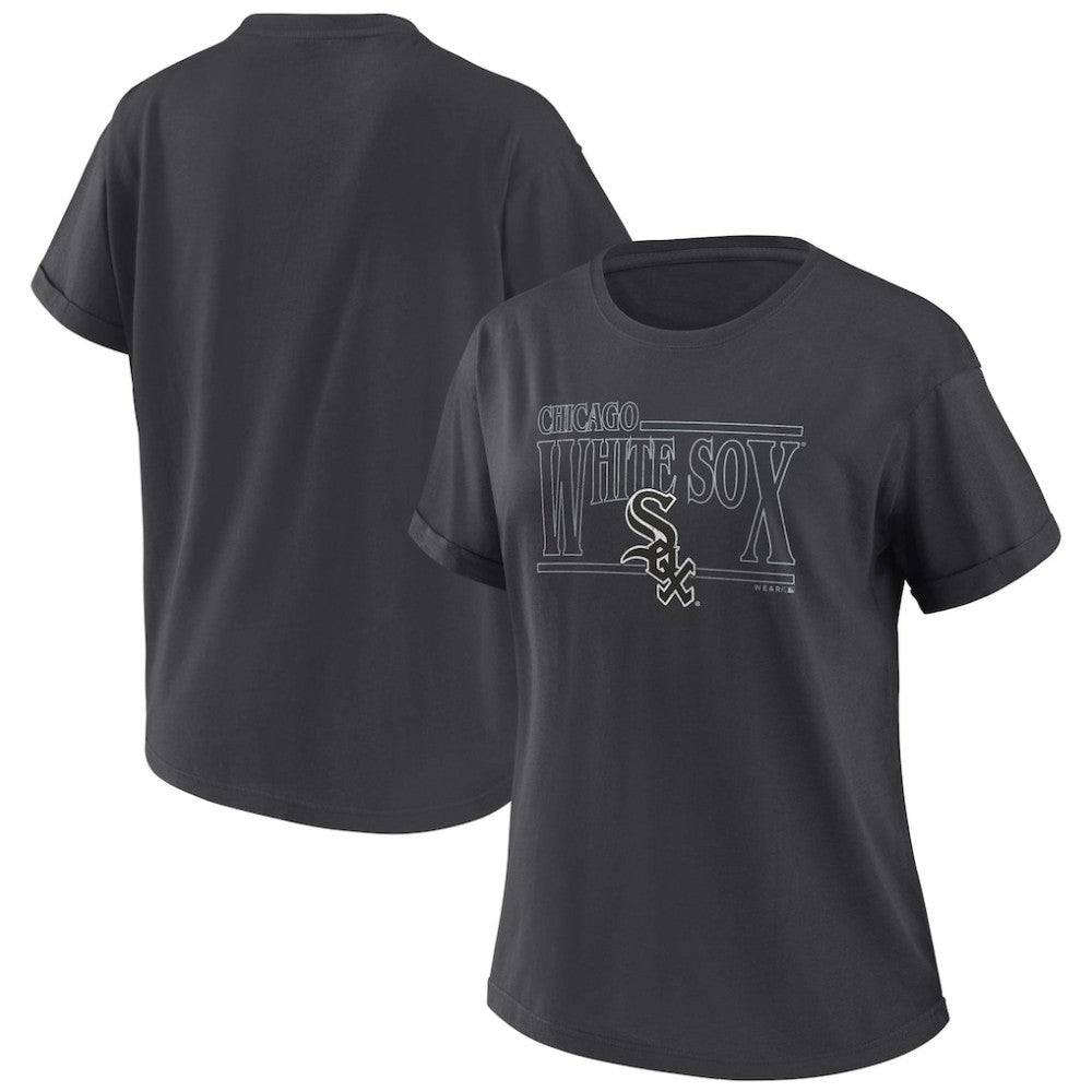 Chicago White Sox WEAR by Erin Andrews Women's Oversized Boyfriend T-Shirt - Charcoal - MLB Online