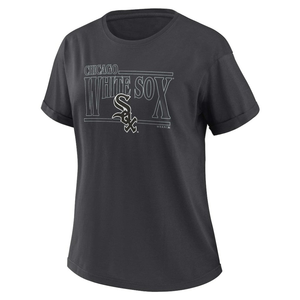 Chicago White Sox WEAR by Erin Andrews Women's Oversized Boyfriend T-Shirt - Charcoal - MLB Online