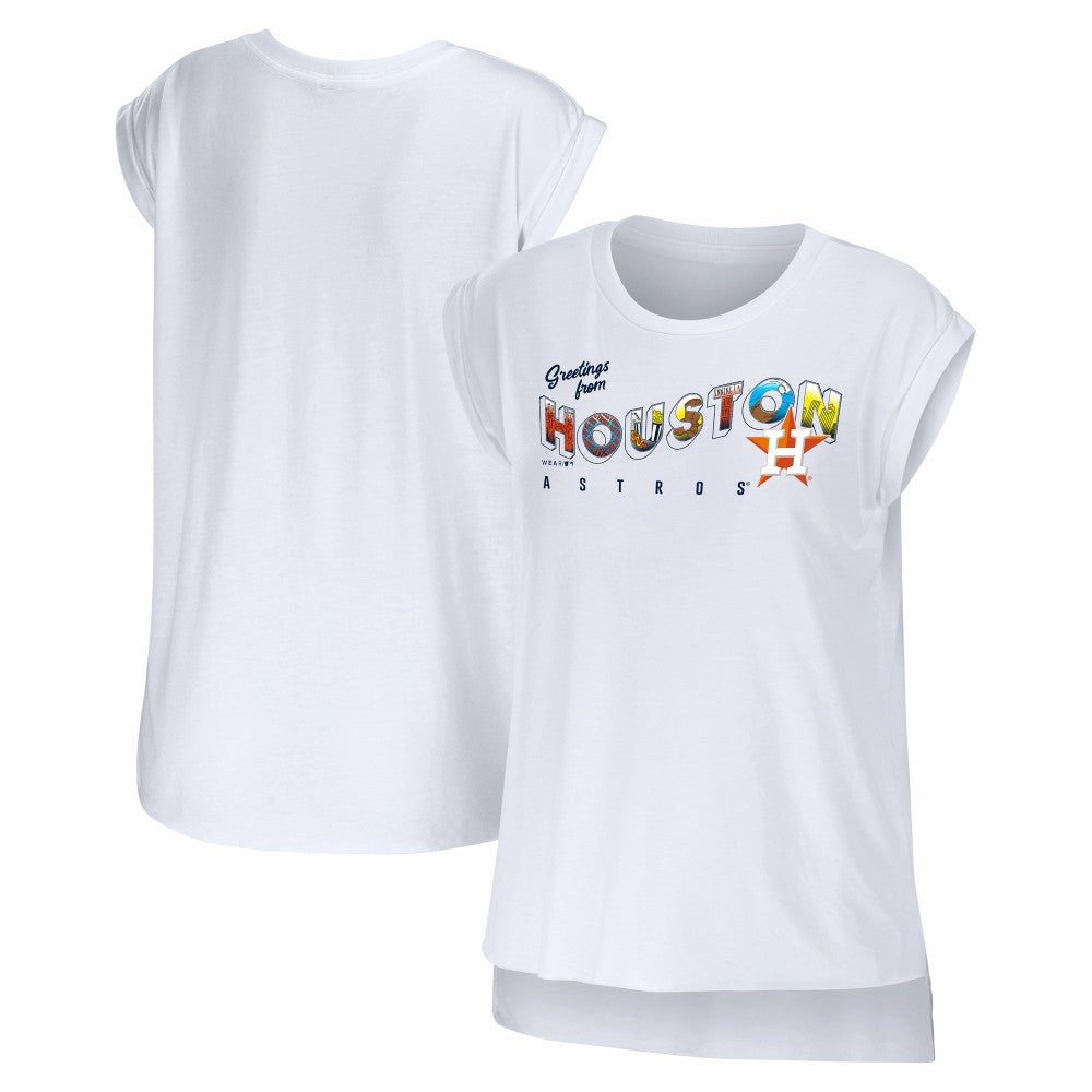 Houston Astros WEAR by Erin Andrews Women's Greetings From T-Shirt - White - MLB Online