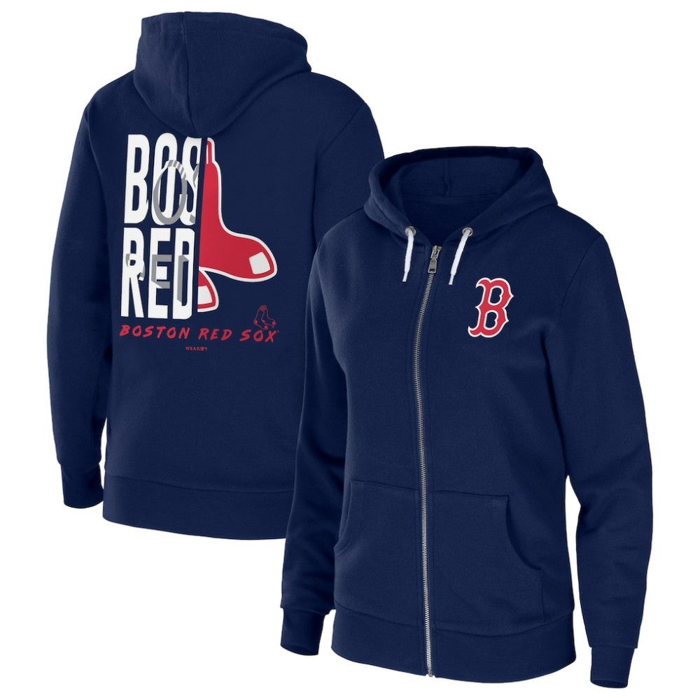 Boston Red Sox WEAR by Erin Andrews Women's Sponge Fleece Full-Zip Hoodie - Navy - MLB Online